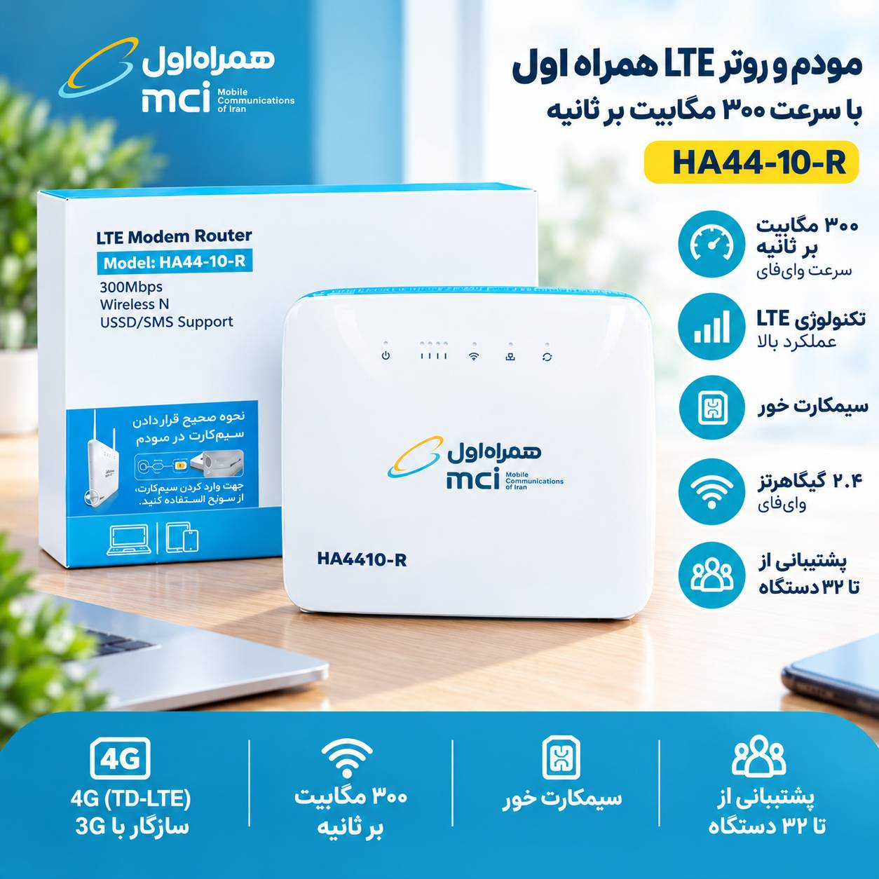 مودم 4G همراه اول مدل HA4410-R